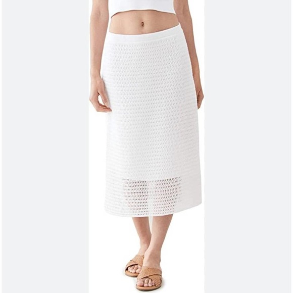 Vince Crochet Coverup Skirt Optic White Size M Repaired NWT - Picture 1 of 12